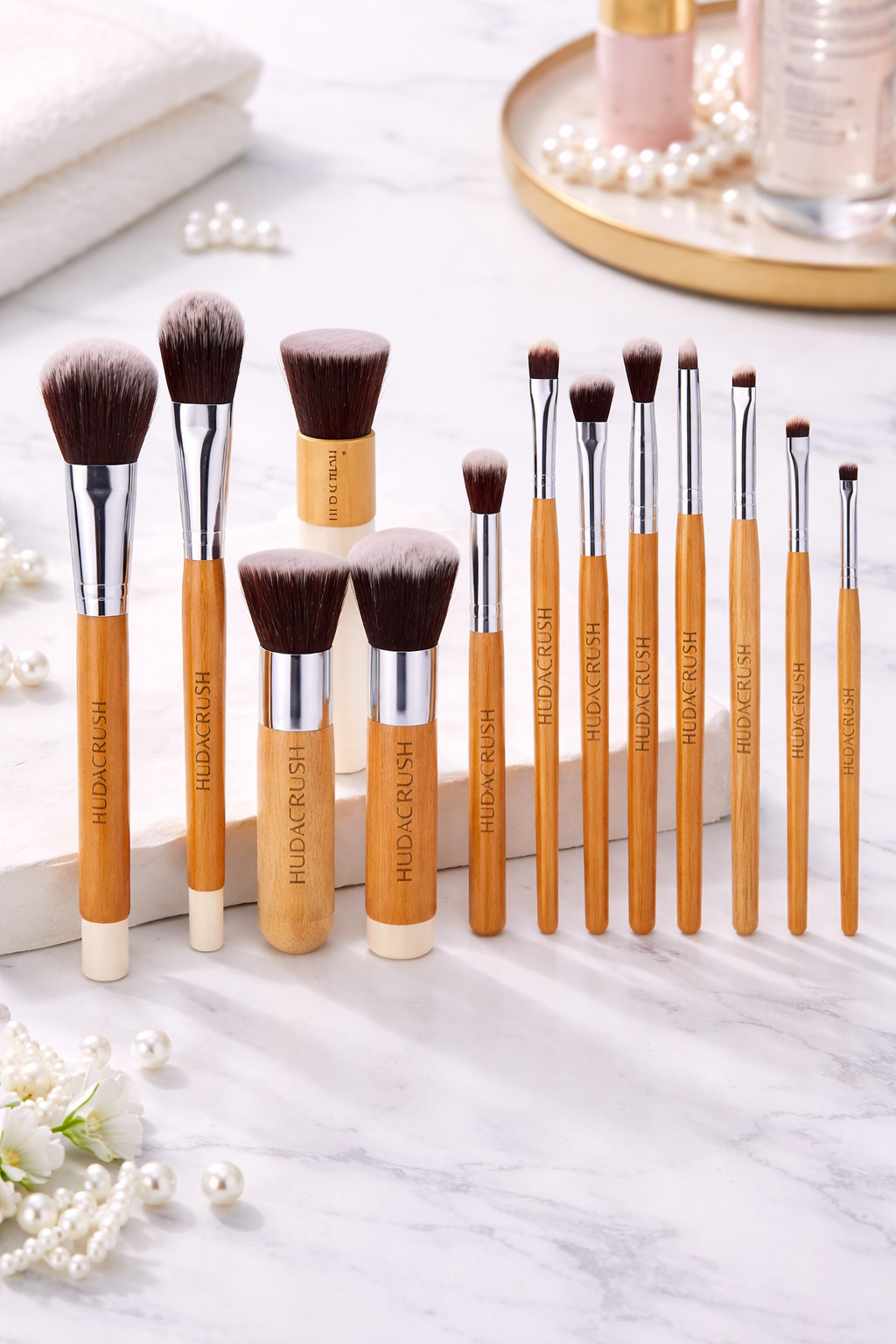 Wooden Handle Makeup Brush Set - 11 pcs