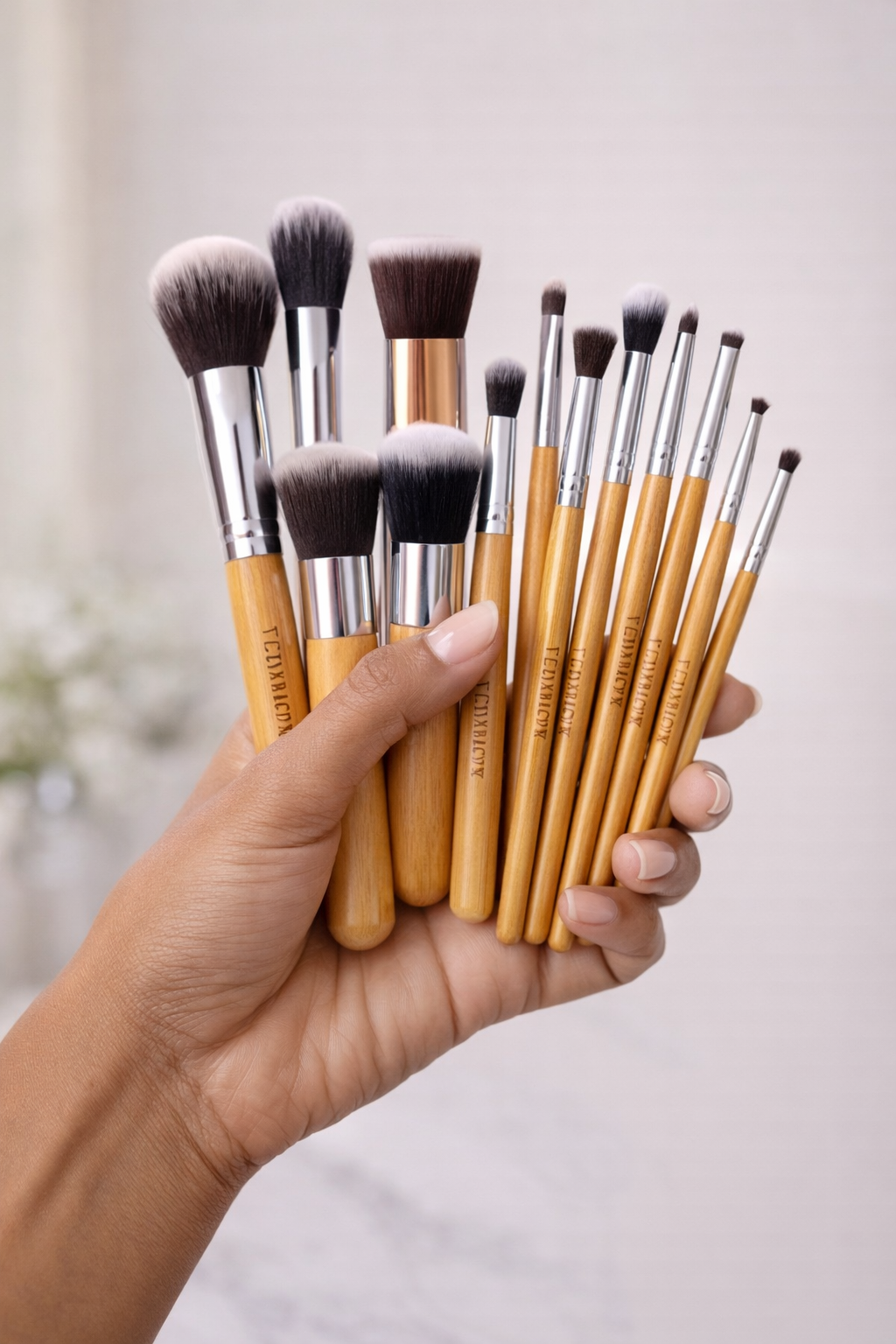 Wooden Handle Makeup Brush Set - 11 pcs