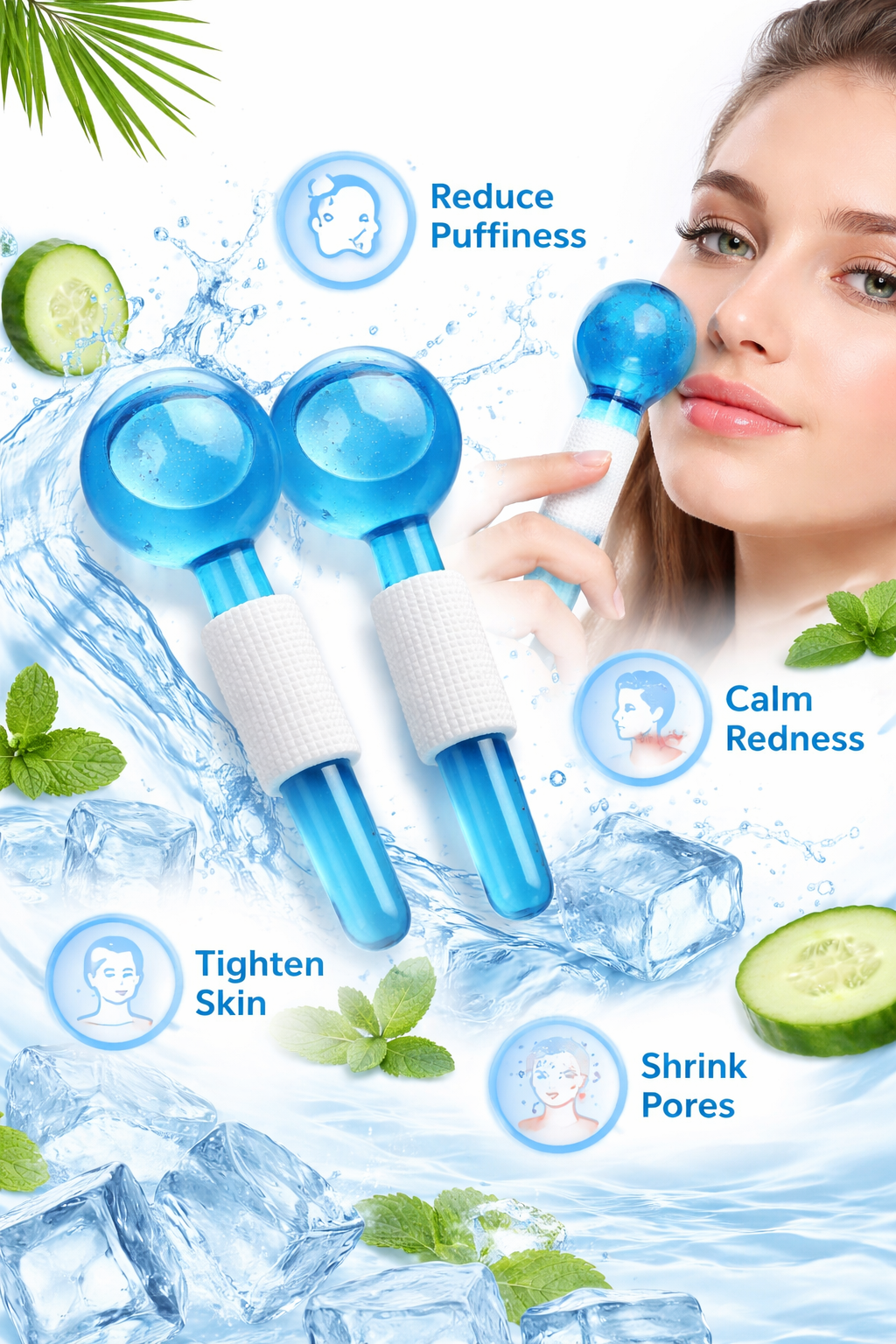 She Glows Ice Therapy Face Globes - 2 pcs