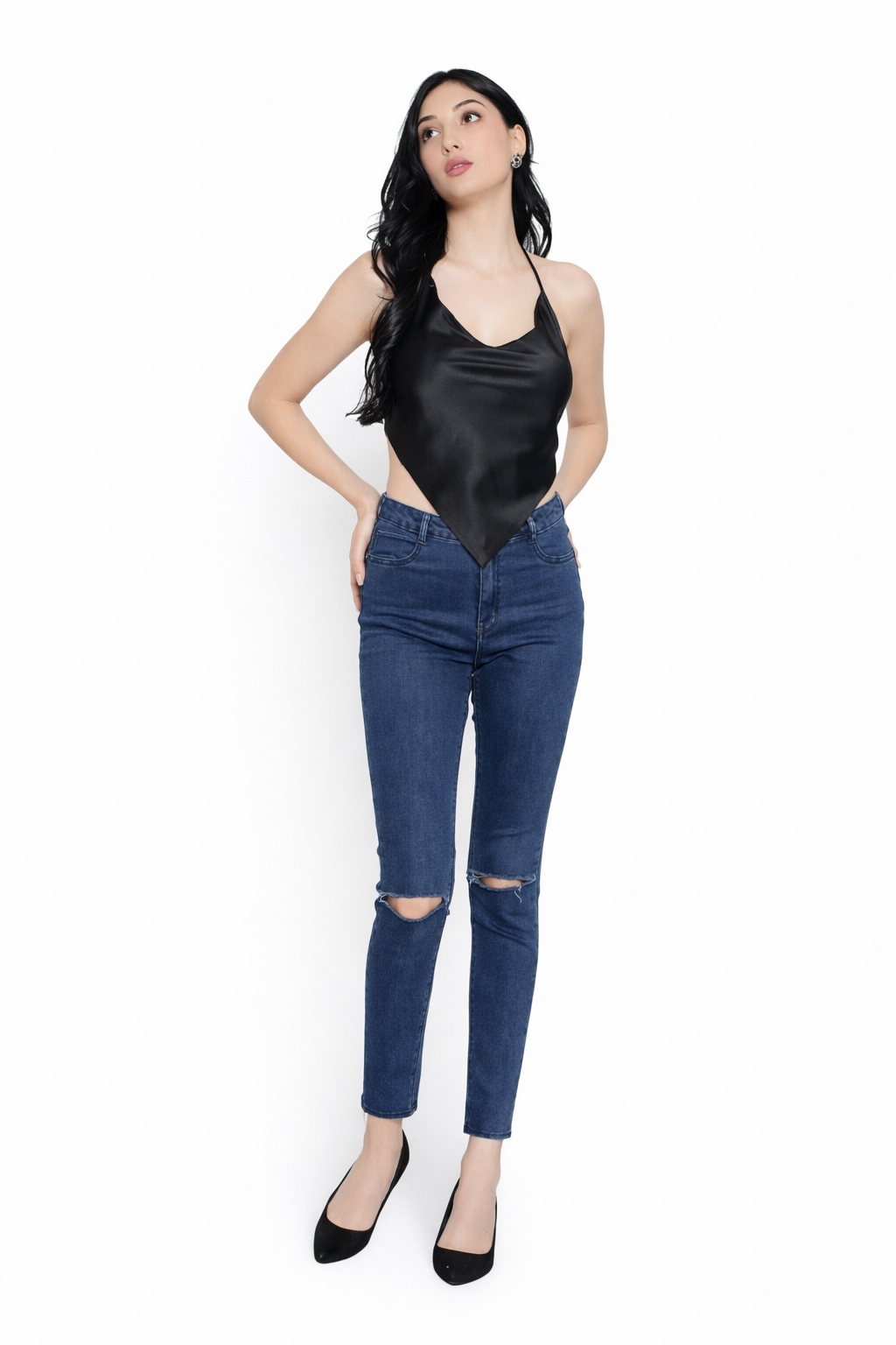 Stylish Party Wear Cowl Neck Top