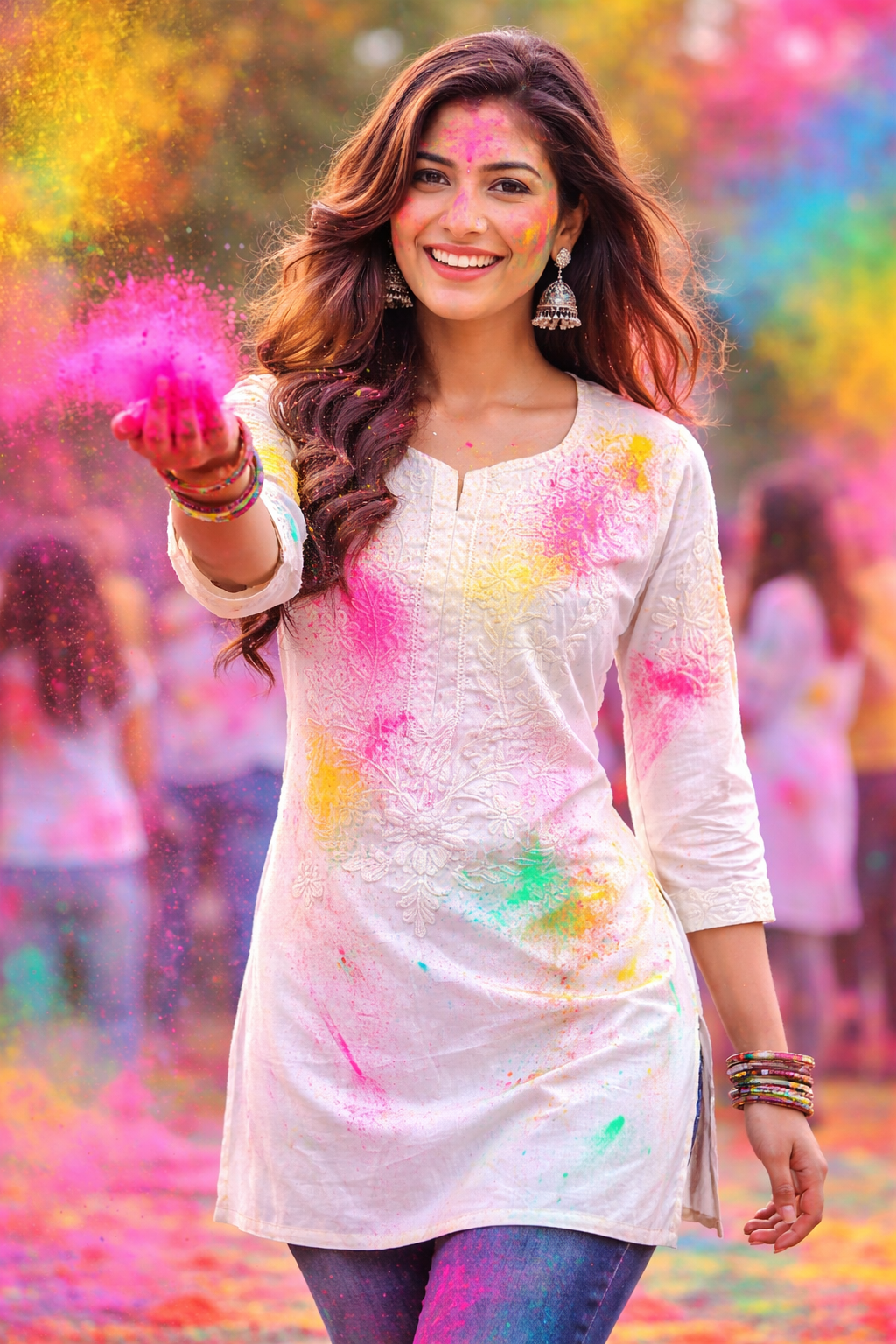 Short Chikankari Kurti - Holi Special