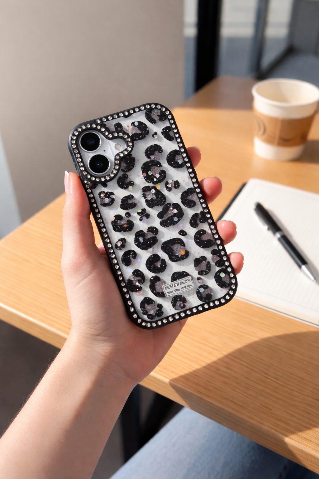 Leopard Print Glitter Case - Iphone 16