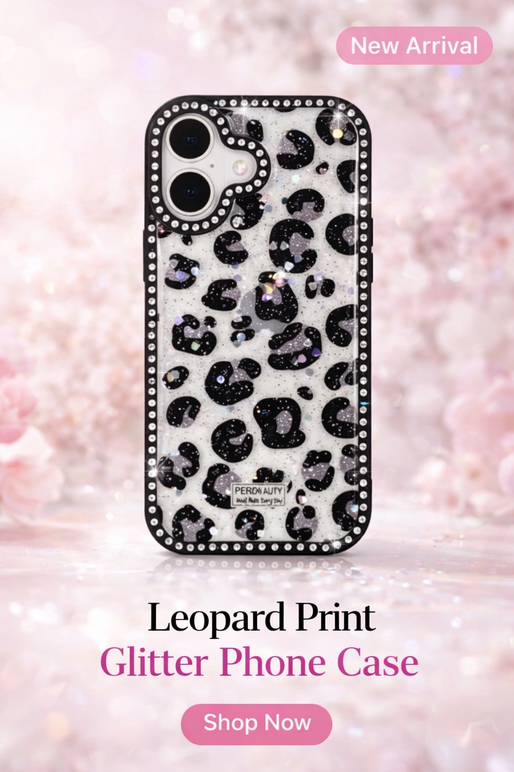 Leopard Print Glitter Case - Iphone 16