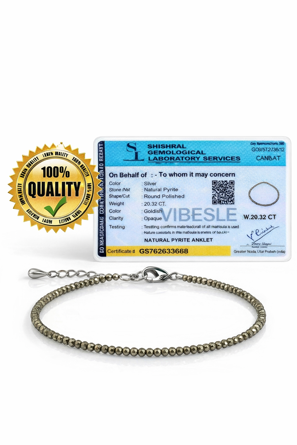 Golden Aura Pyrite Anklet