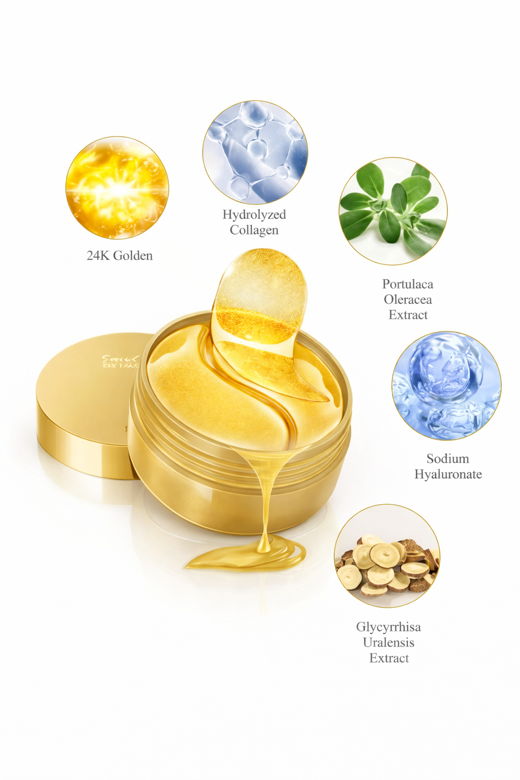 24K Gold Hydrogel Under Eye Patches