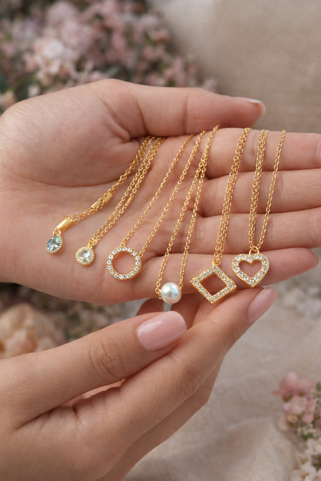 Golden Charm 5-Piece Necklace Combo