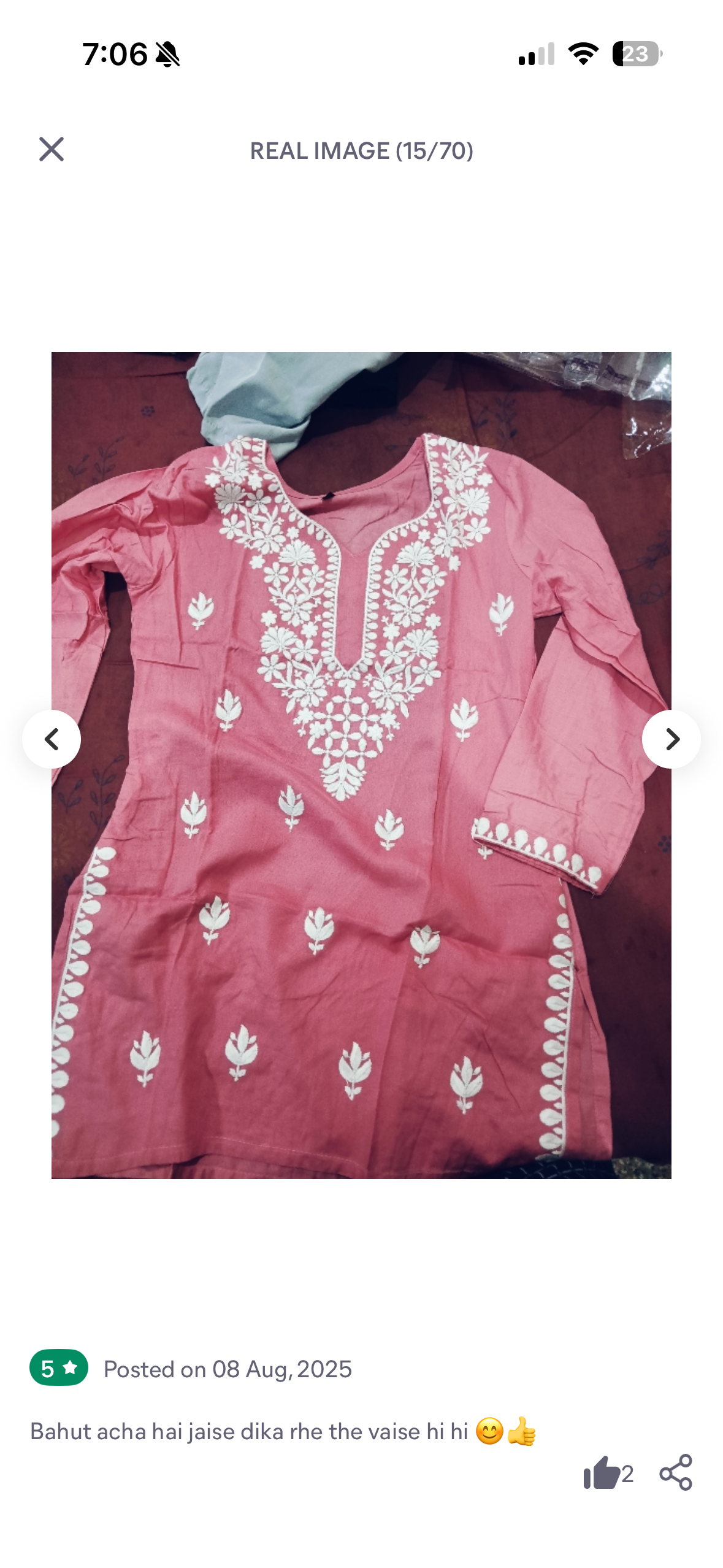 Chikankari Cute Short Kurti