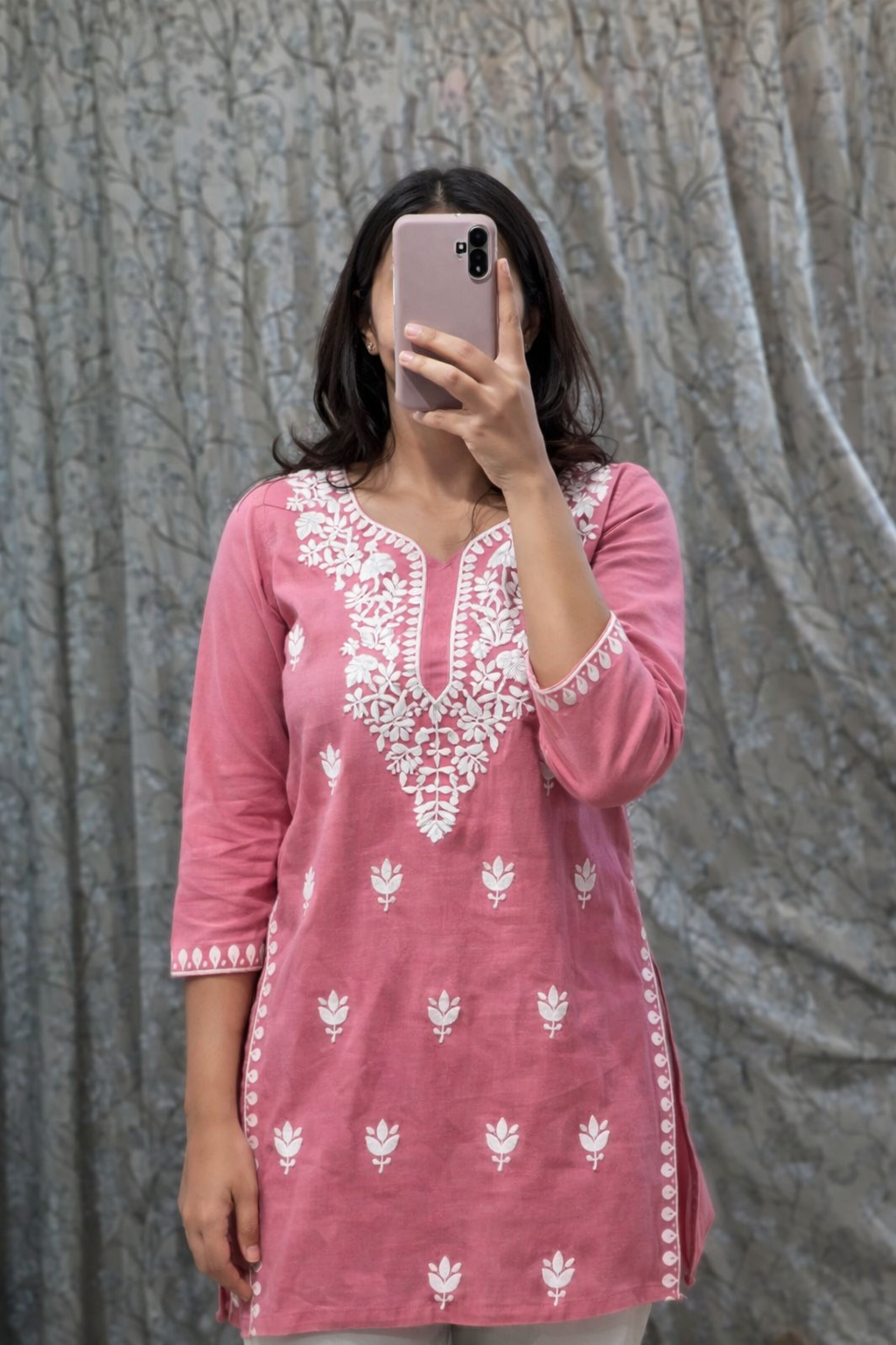 Chikankari Cute Short Kurti