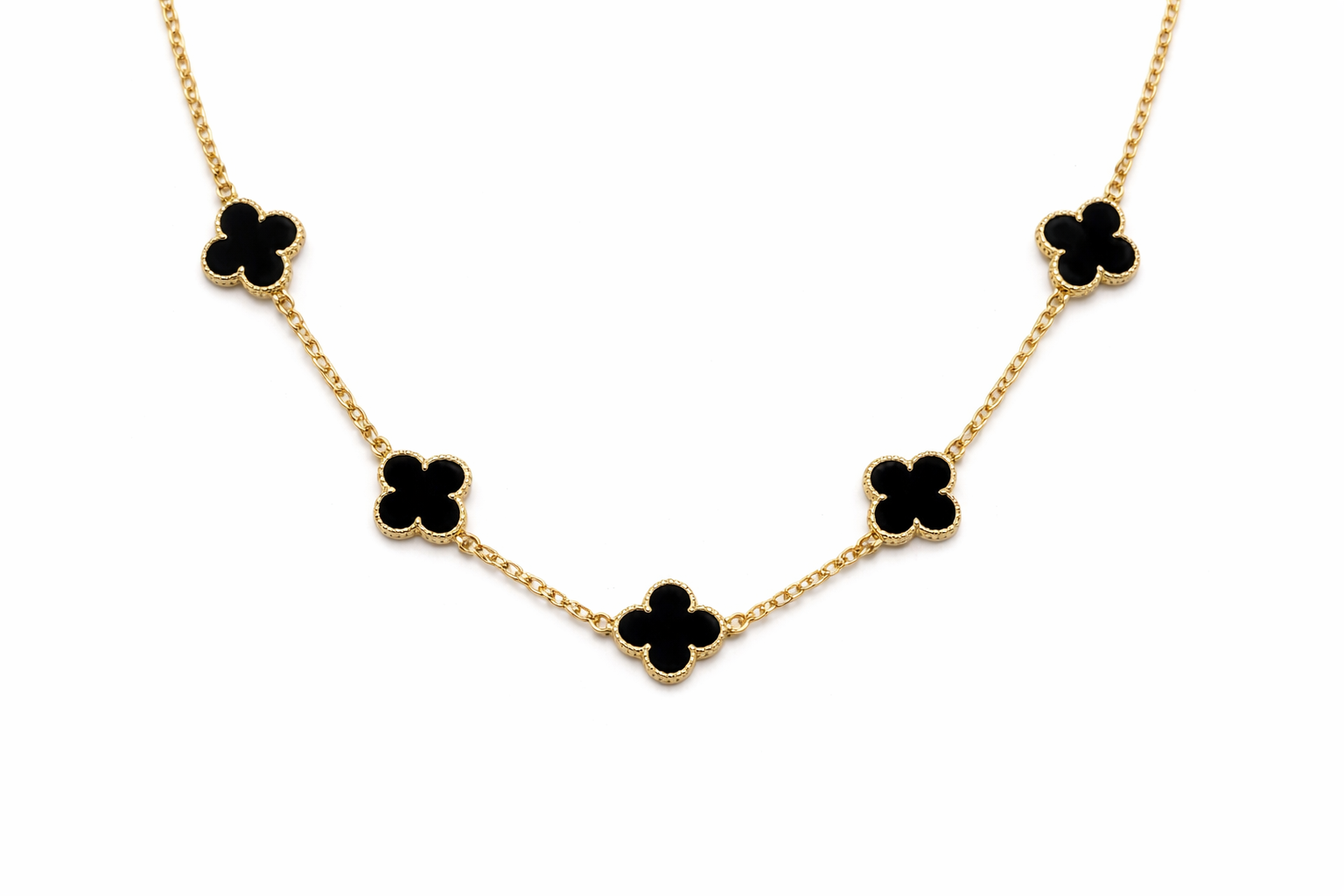 Midnight Clover Gold Necklace