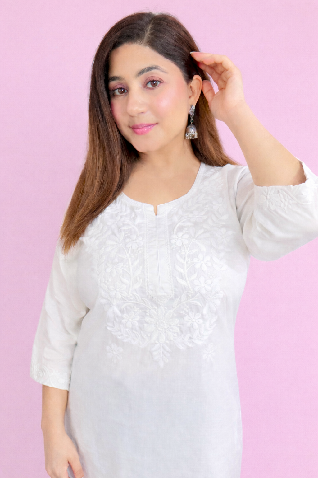 Short Chikankari Kurti - Holi Special