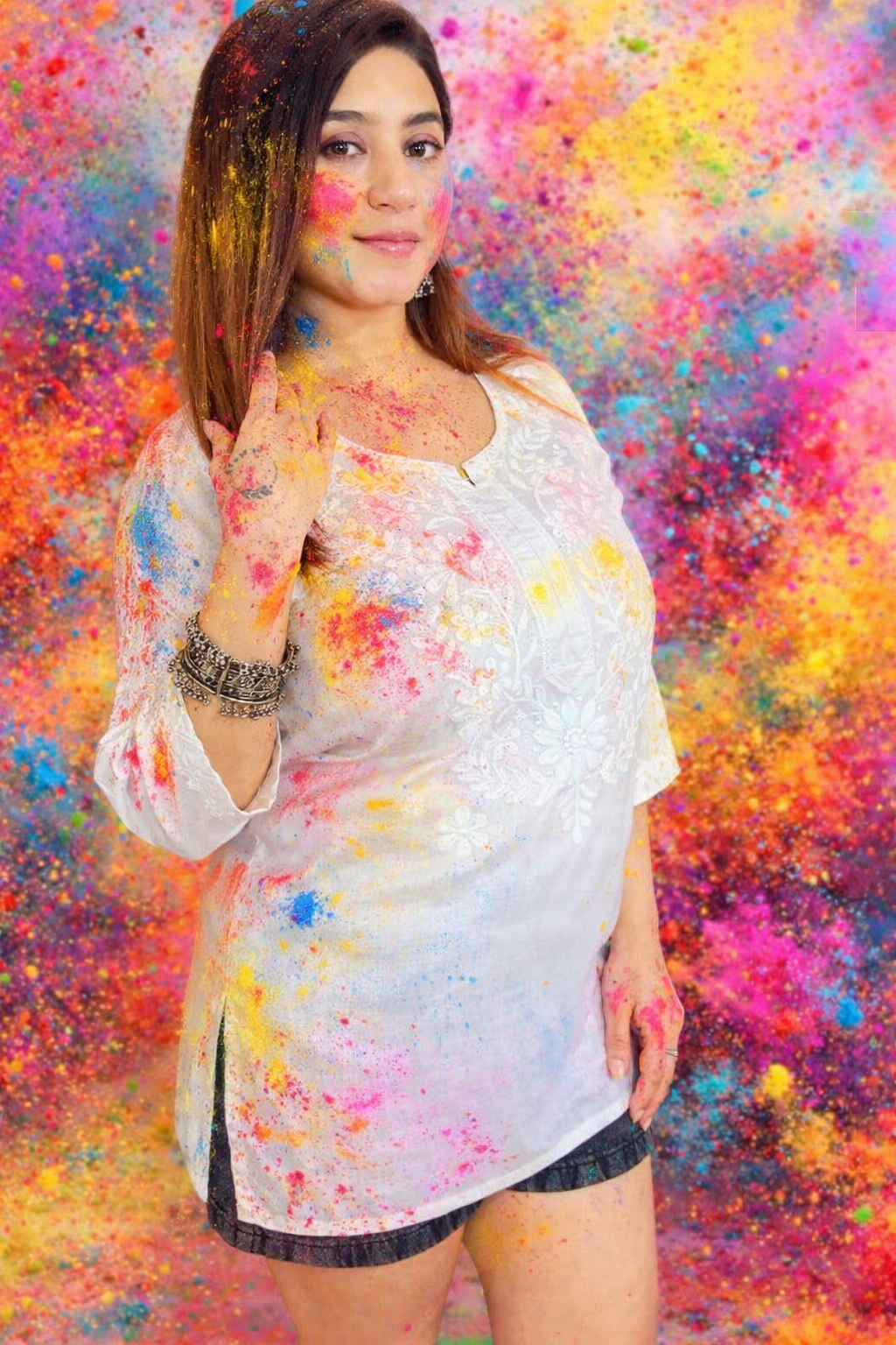 Short Chikankari Kurti - Holi Special