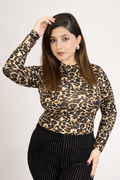 Cheetah Polyester Blend Top