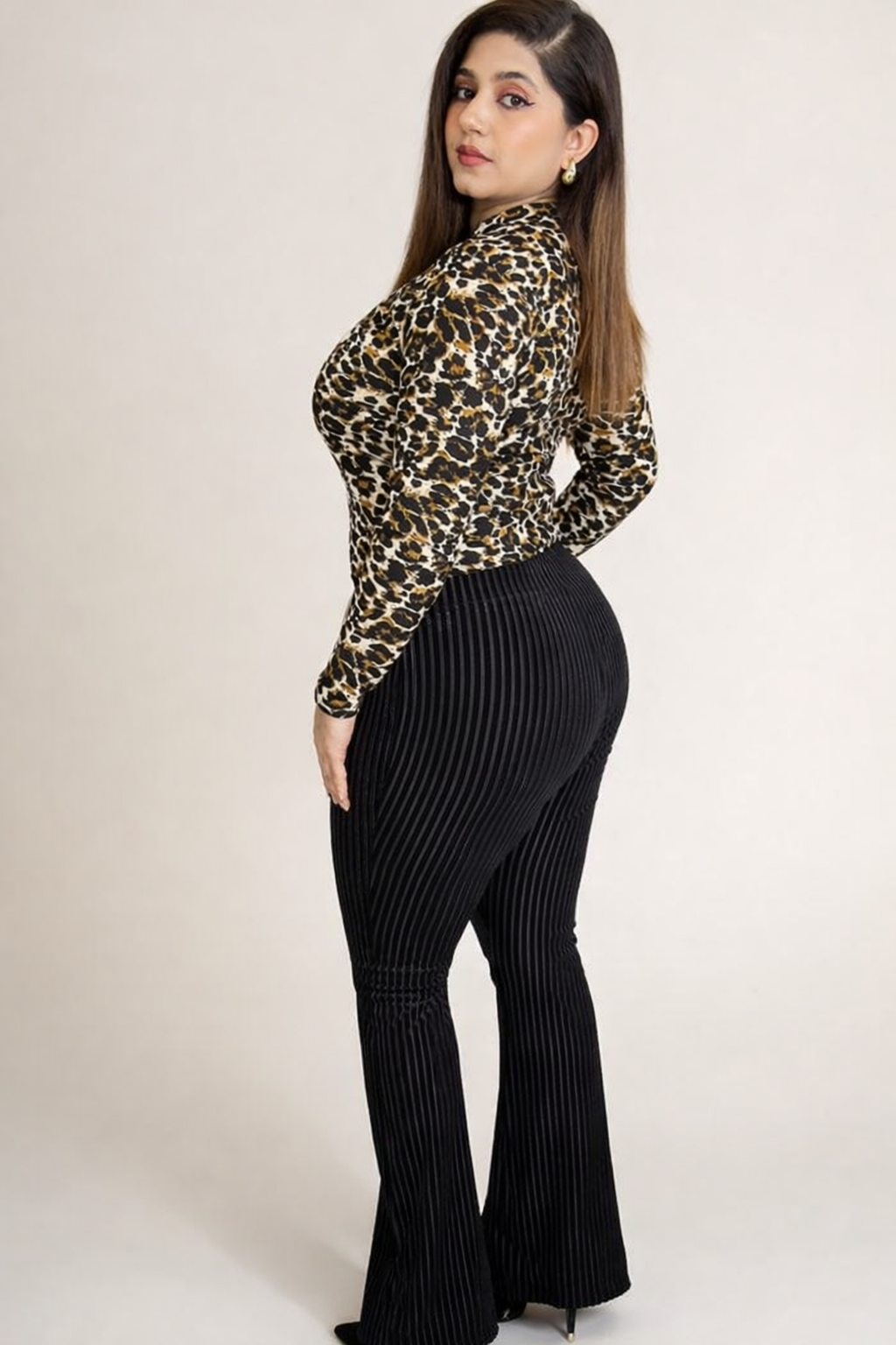 Cheetah Polyester Blend Top