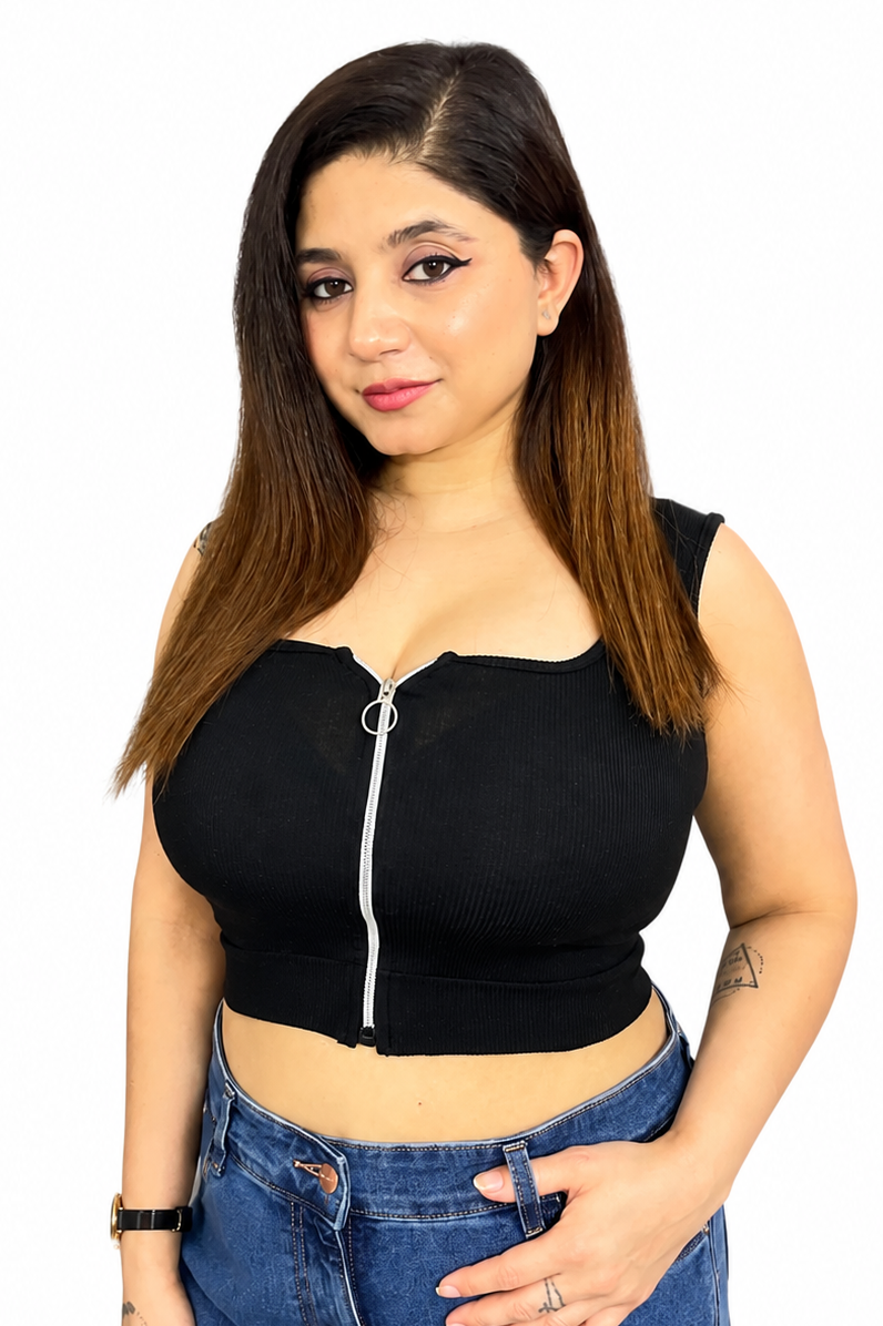 Hot Black Crop Top